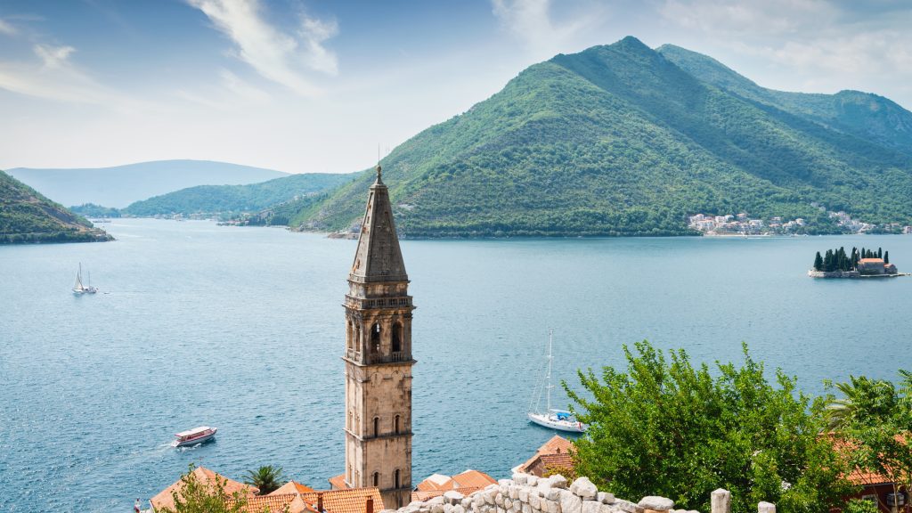 St. Nikola Church Perast Panorama Bay of Kotor Montenegro